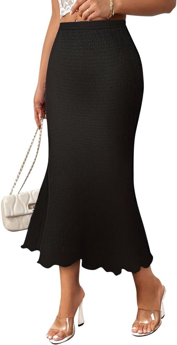 Temperament commuter jacquard stretch wrap hip skirt fishtail skirt bustier suitable for all occasions - ShopVlot