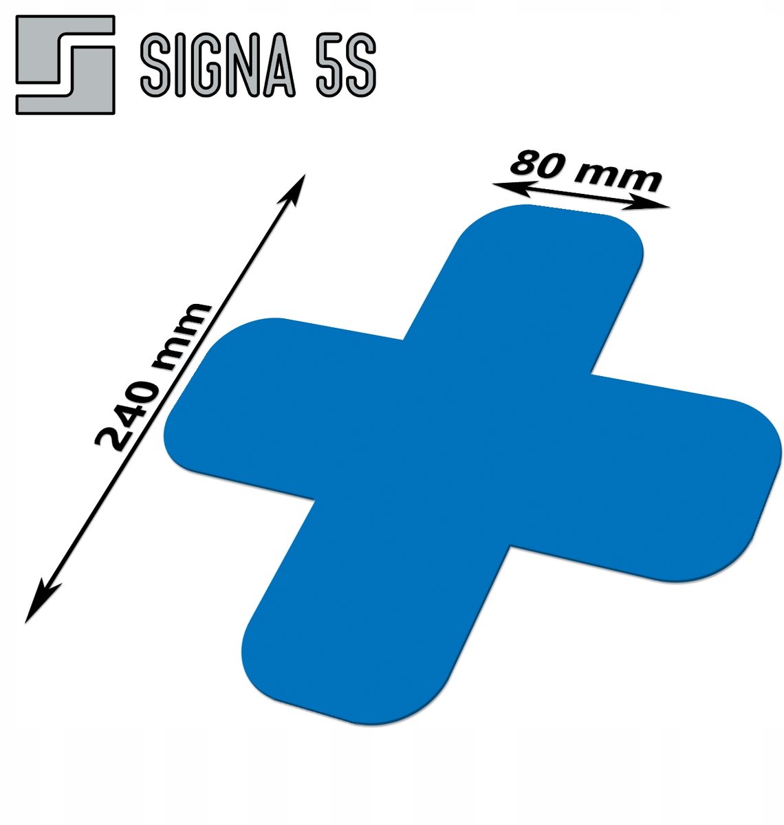 SIGNA 5S Vloermarkering X-vorm 240x240mm Blauw