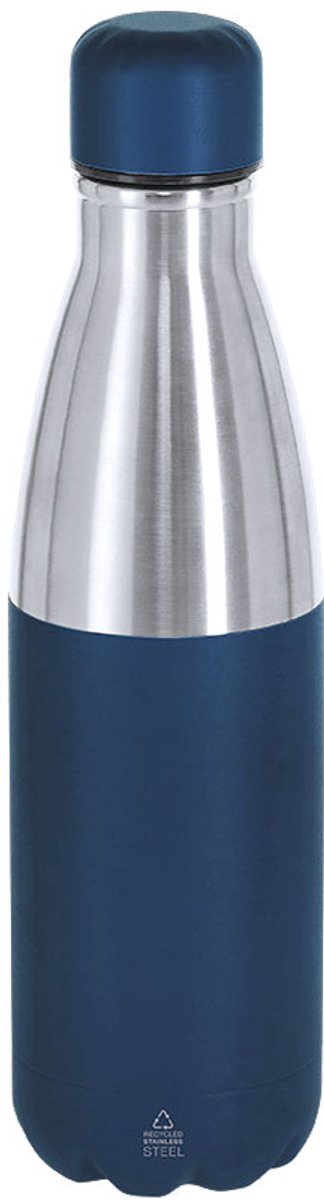 Thermische fles van 550 ml capaciteit, gemaakt van gerecycled roestvrij staal met dubbele wand Fanox Blauw