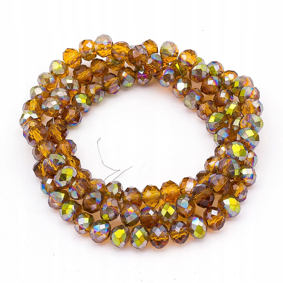 Merkloze Glazen Kralen AB-Kleur, Facet Rondel, 6x4mm, 100 stuks