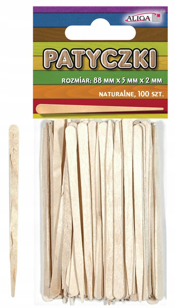 Aliga Creatieve Houtjes 8,8cm, 100 Stuks - Natuurlijk Bruin
