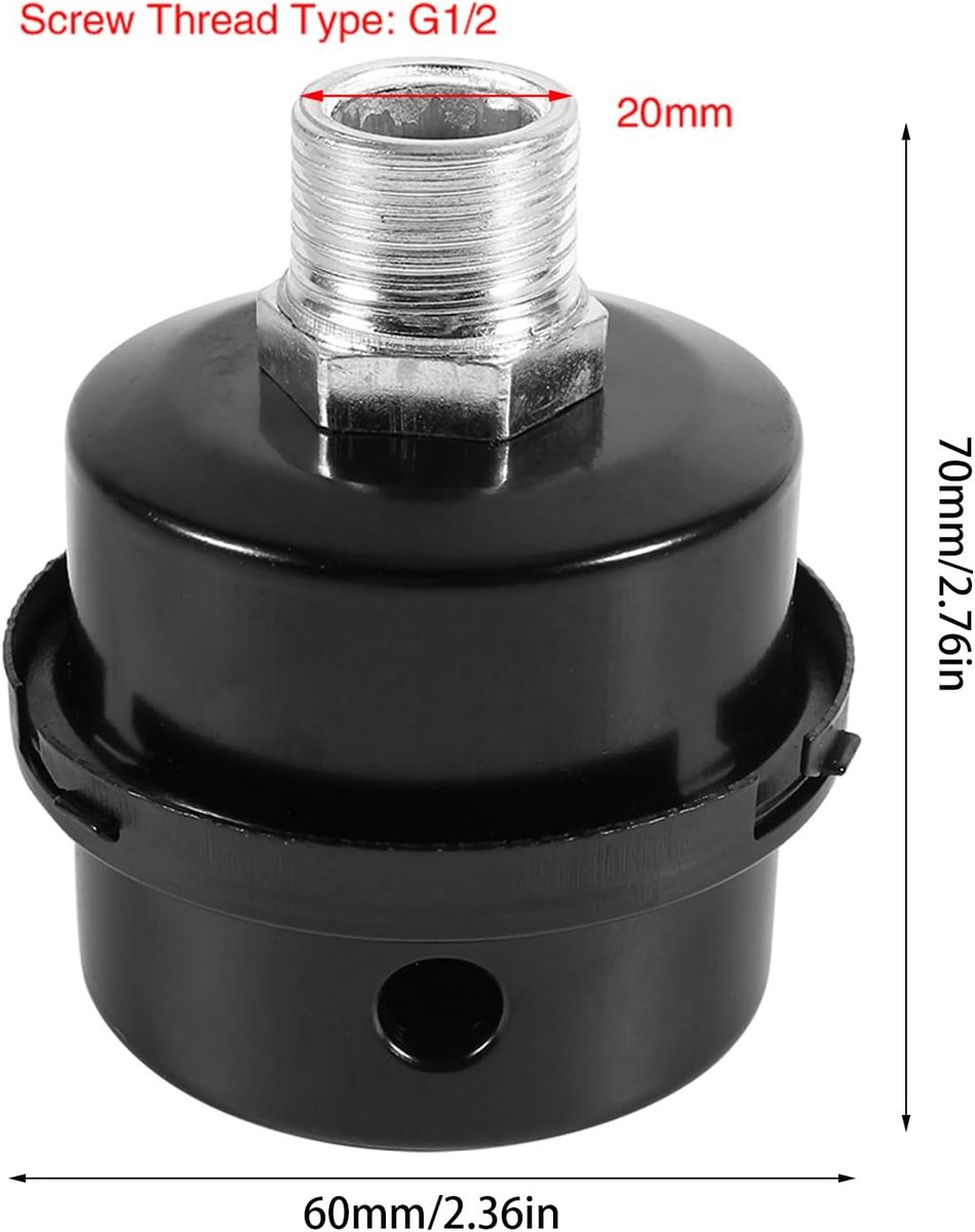 Silencer for air compressor, silencer small compressor air pump with filter thread 1/2 inch - ShopVlot