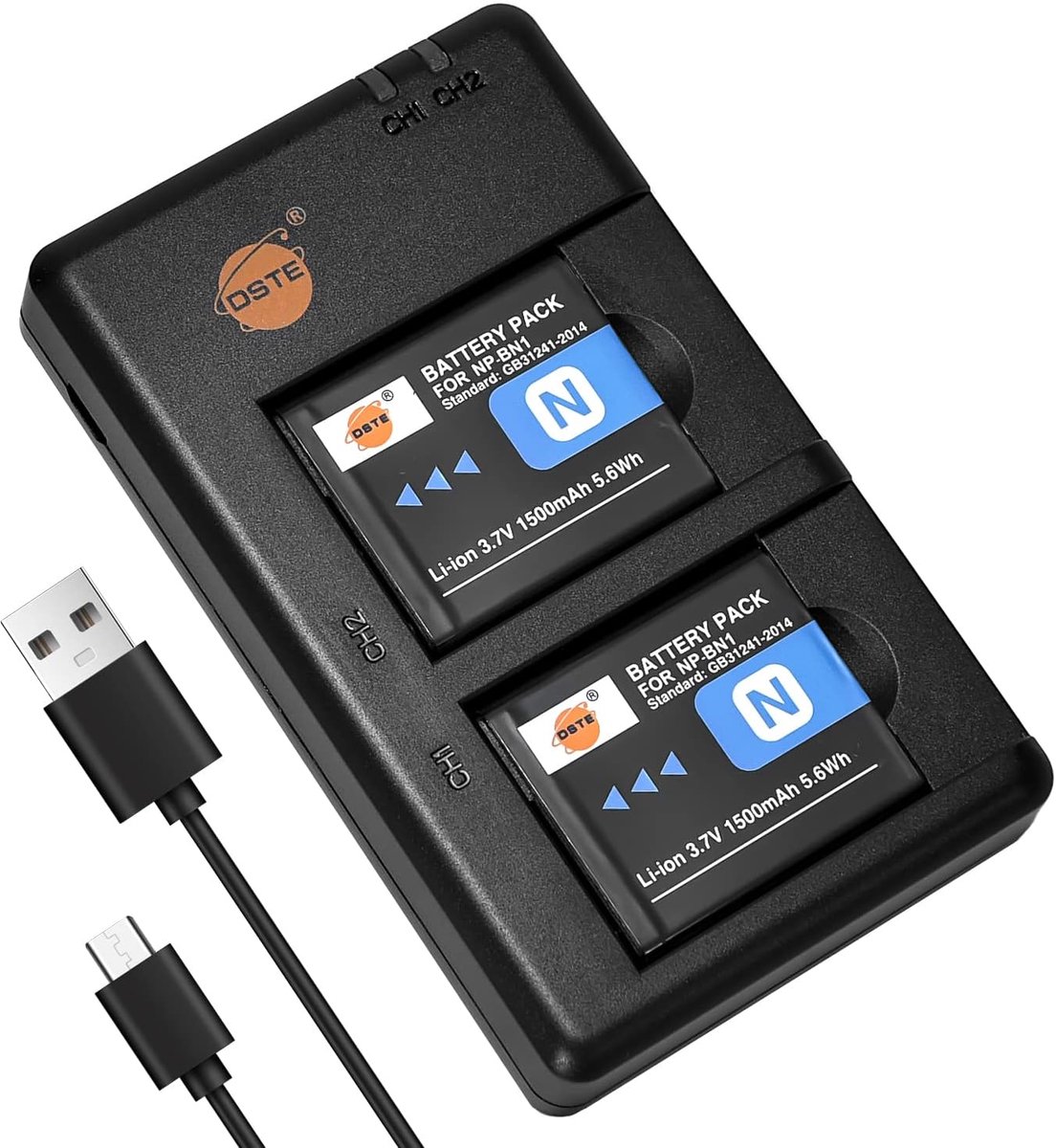 DSTE 2 PCS NP-BN1 Battery Charger Compatible with Sony DSC-T110, DSC-TF1, DSC-TX5, DSC-TX10, DSC-TX20 - ShopVlot