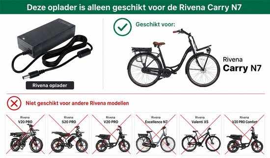 GO SOLID! ® Oplader geschikt voor Rivena Carry N7 Elektrische fiets 42V / 2A van GO SOLID! — afbeelding 2