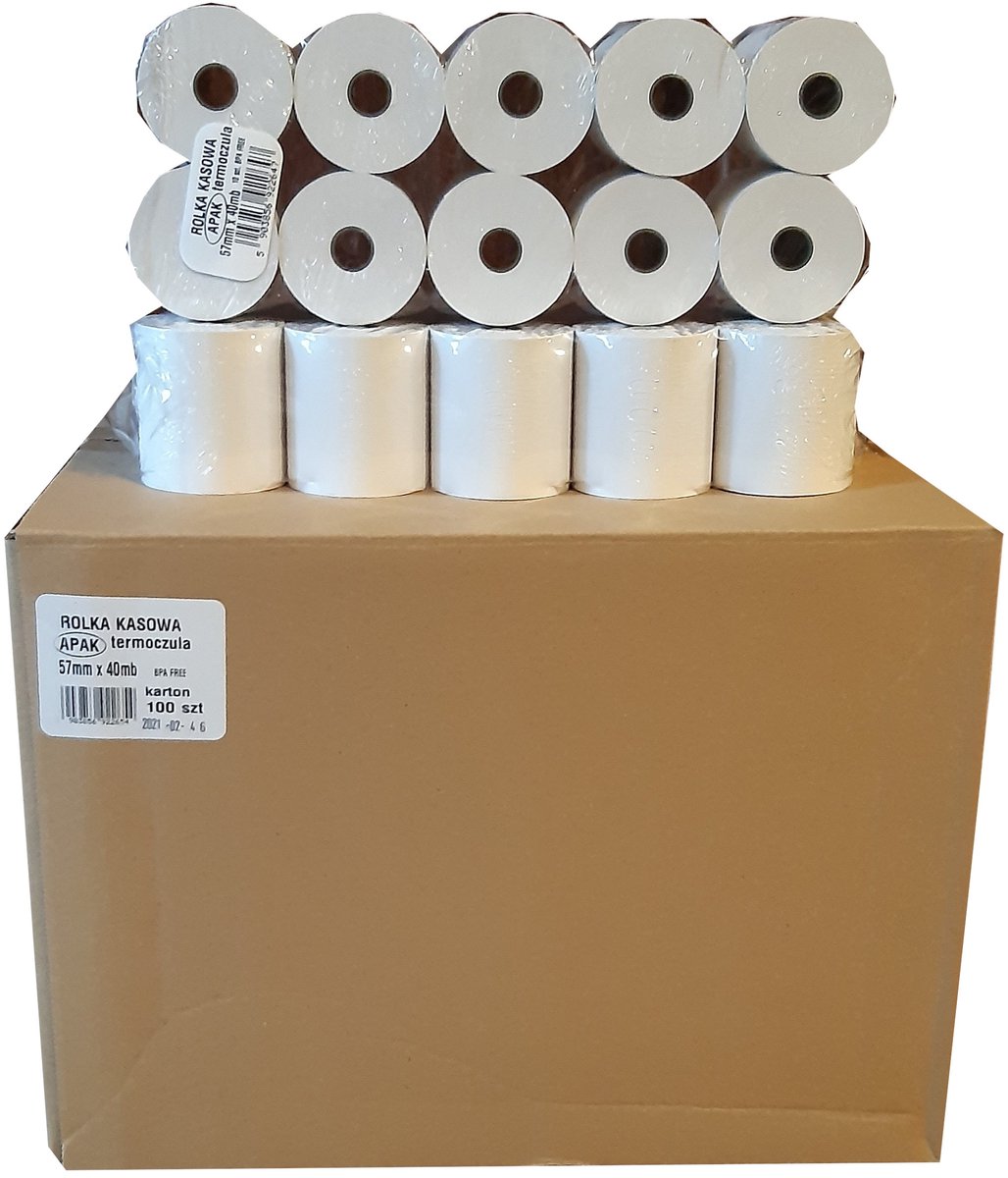 Thermische Kassabon Rolletjes 57x40mm - 100 Stuks
