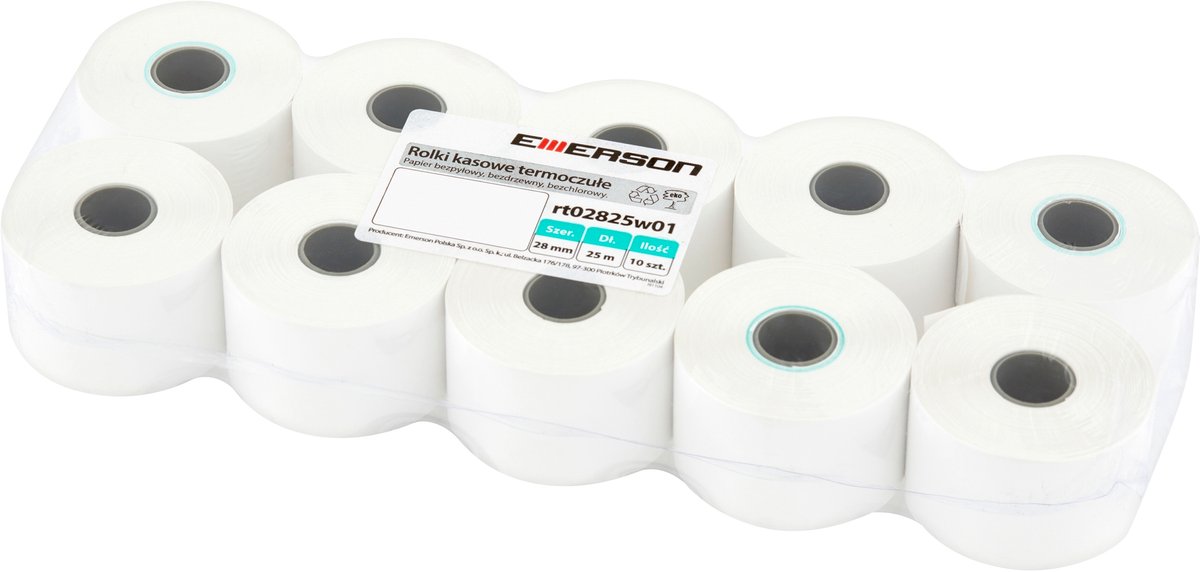 Kassarolletjes 28mm x 25m - 10 stuks, thermisch papier