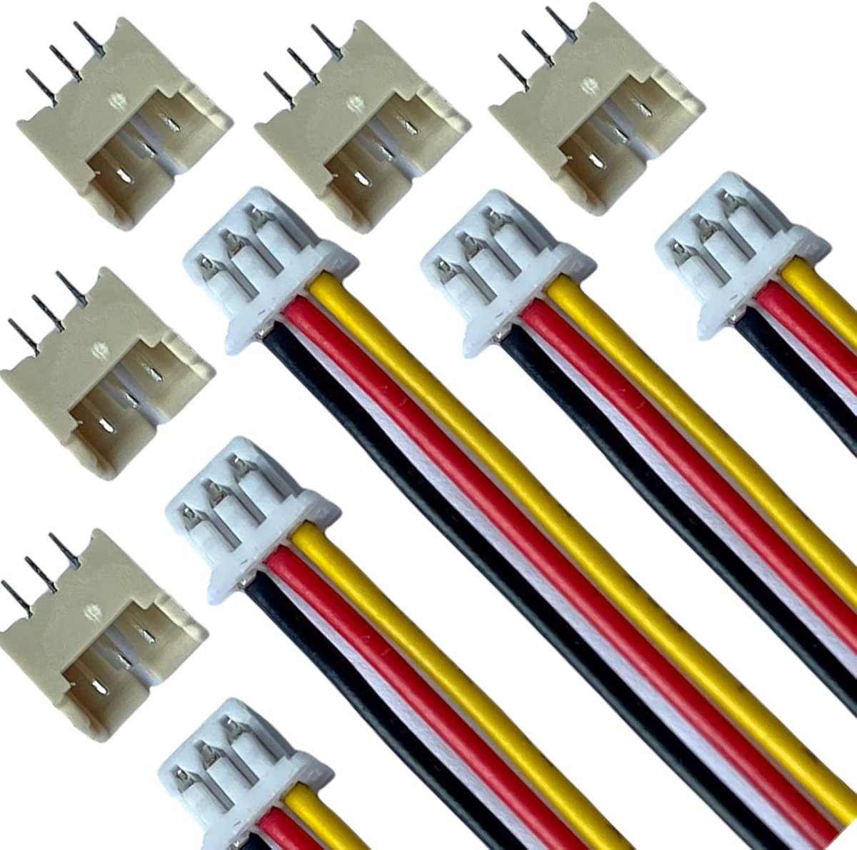 3Pin 1.25 GH 1.25 mm Micro JST Plug incl. 20 cm 26AWG Electronic Cable + Bushing Loose Model Making DIY BRY (10x Sets) - ShopVlot