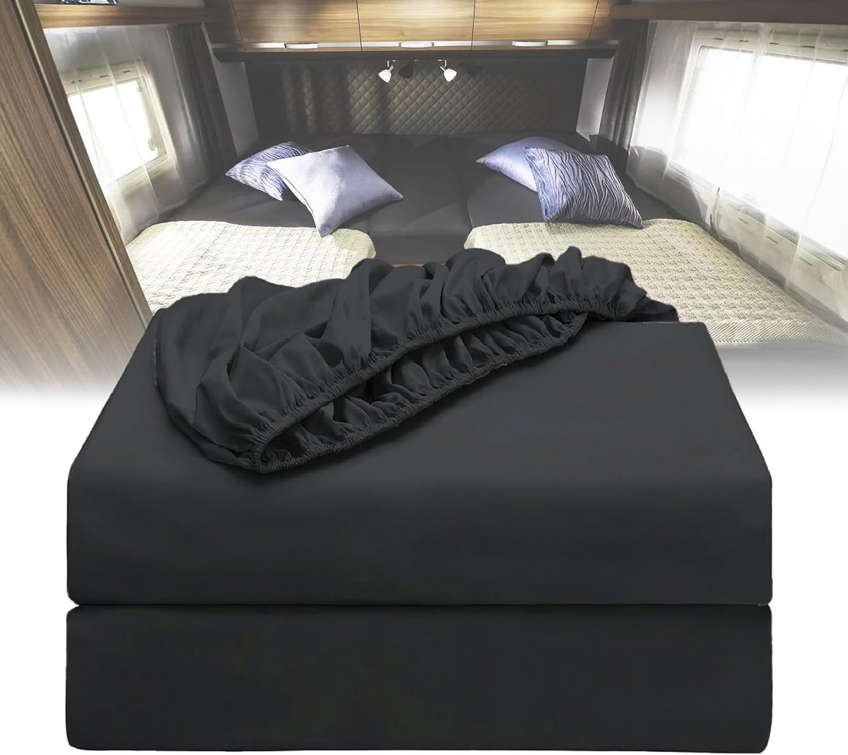 3-delige hoeslakenset voor camper/kampeervoertuigen, eenpersoons hoeslakenset van 100% katoen, beddengoedset speciaal - ShopVlot