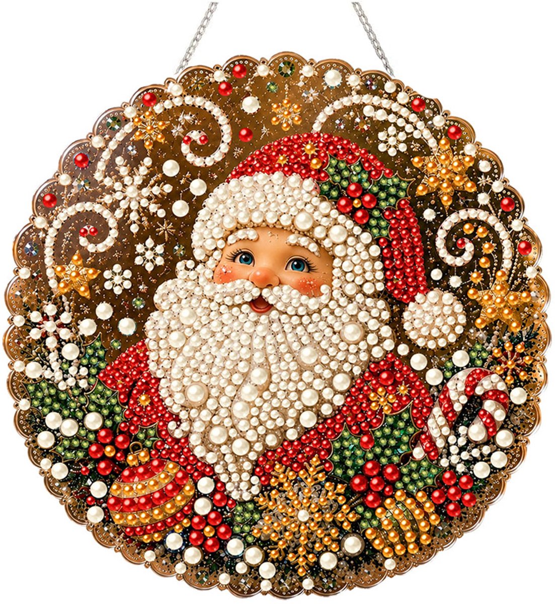 DIY Diamond Painting - Kerst Diamond Painting Kunstset met Parels - DIY Feestelijke Decoraties - Raamhangers - Muurdecoraties - Geschikt voor knutselaars - Thema Kerstman