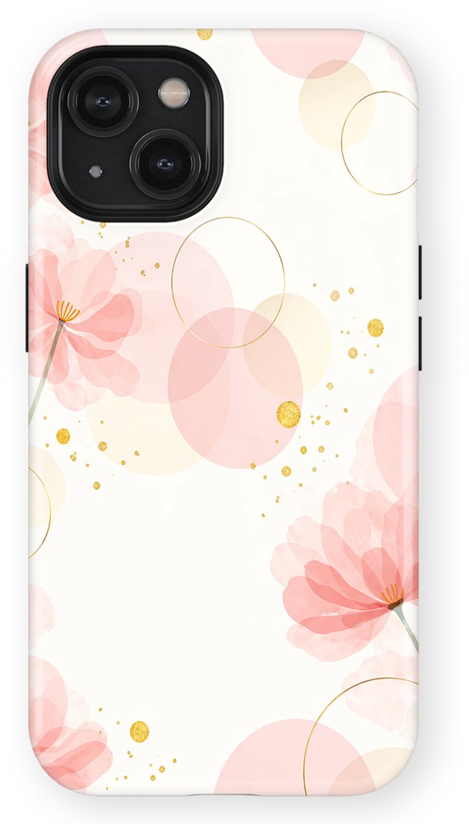 DripCase - Bloom Collection Backcover met Mag geschikt voor iPhone 14 - Pink Petal Haze