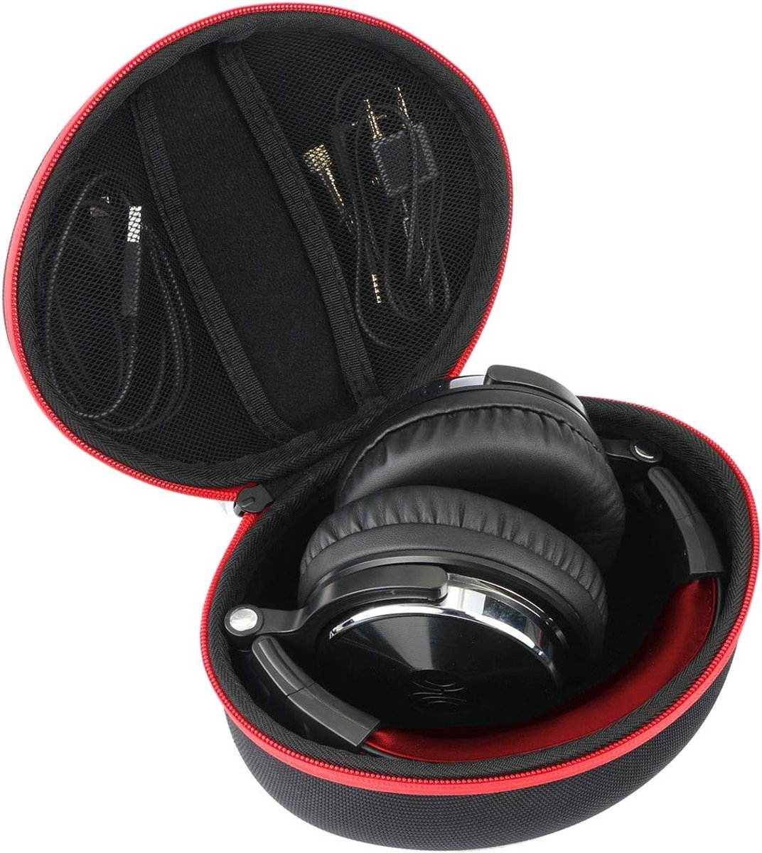 Khanka Hard Case Travel Case for OneOdio/for Oneodio A70/A71 Earphone (Red Zipper) - ShopVlot