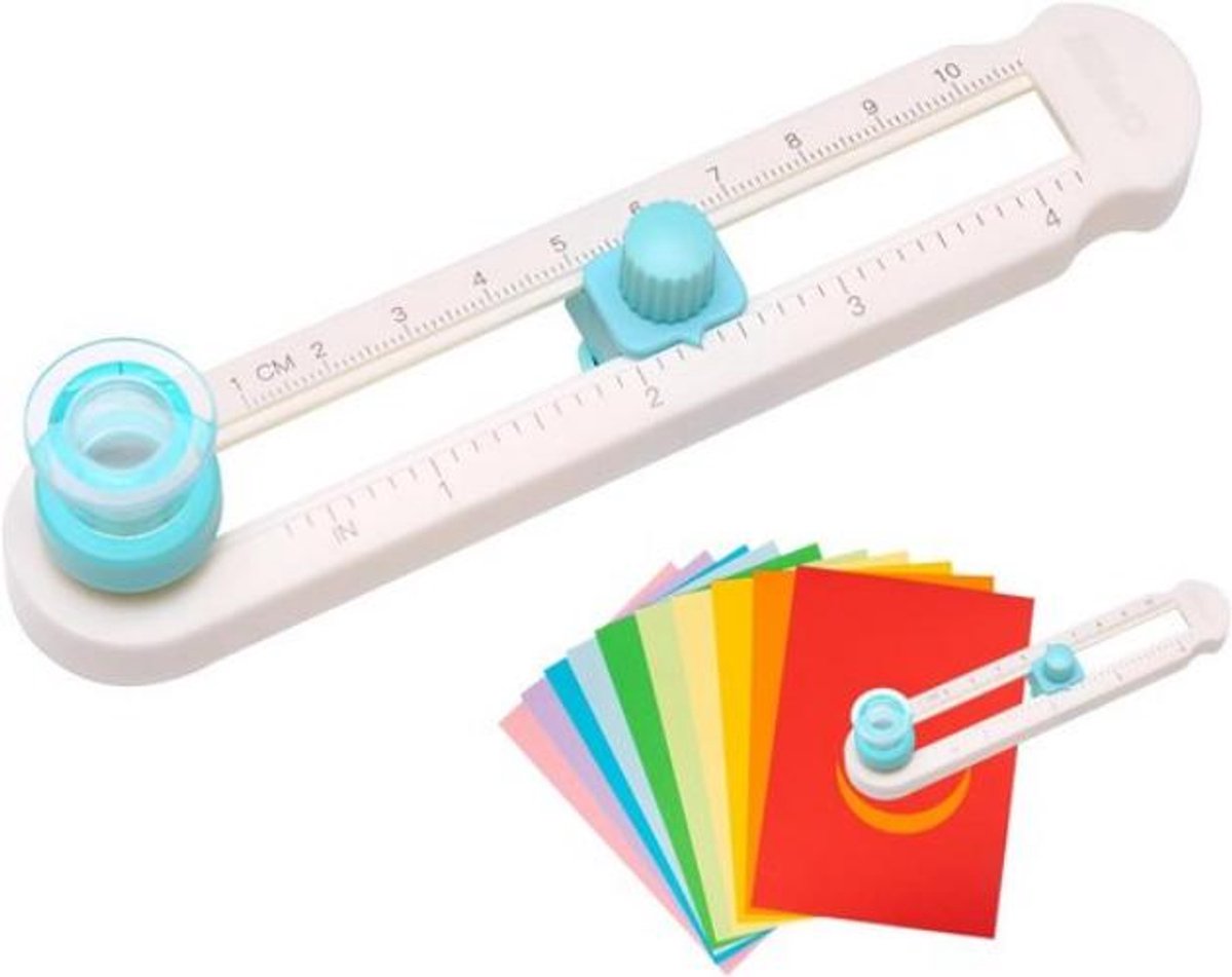 1 Handcirkelsnijder - Snijdt tot 2-20 cm - Nauwkeurig snijden - Met beschermkap - Gemakkelijk te gebruiken - Geschikt voor papier, karton en dun plastic - Blauw