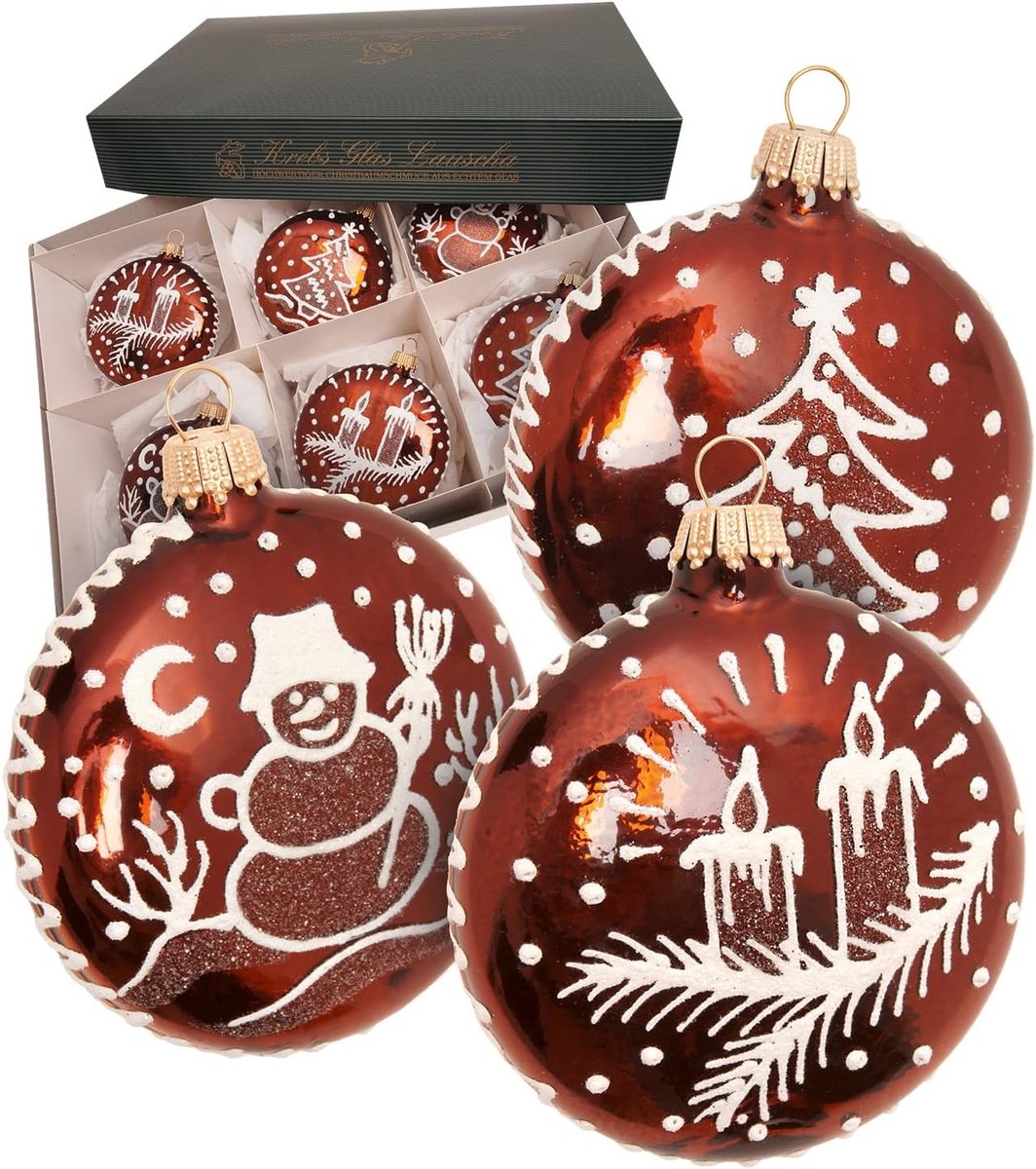 Krebs Glas Lauscha - Glass Christmas decoration/Christmas tree decorations - Assorted Gingerbread Taler - ShopVlot