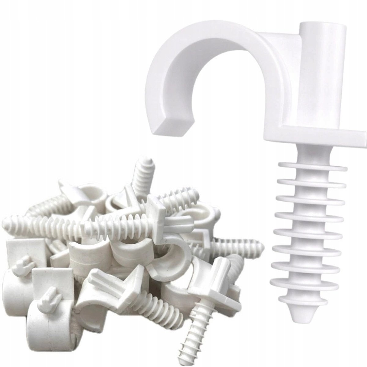 Merkloze Ring Bevestigingsklemmen voor PVC Buizen Ø18mm - 50 Stuks Wit