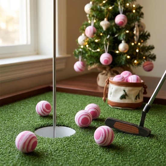 Wit roze golf oefen ballen set van 16 voor heren en dames – 42 mm schuim golfballen – zachte golf trainings ballen voor binnen en buiten – golf trainings materiaal — afbeelding 3