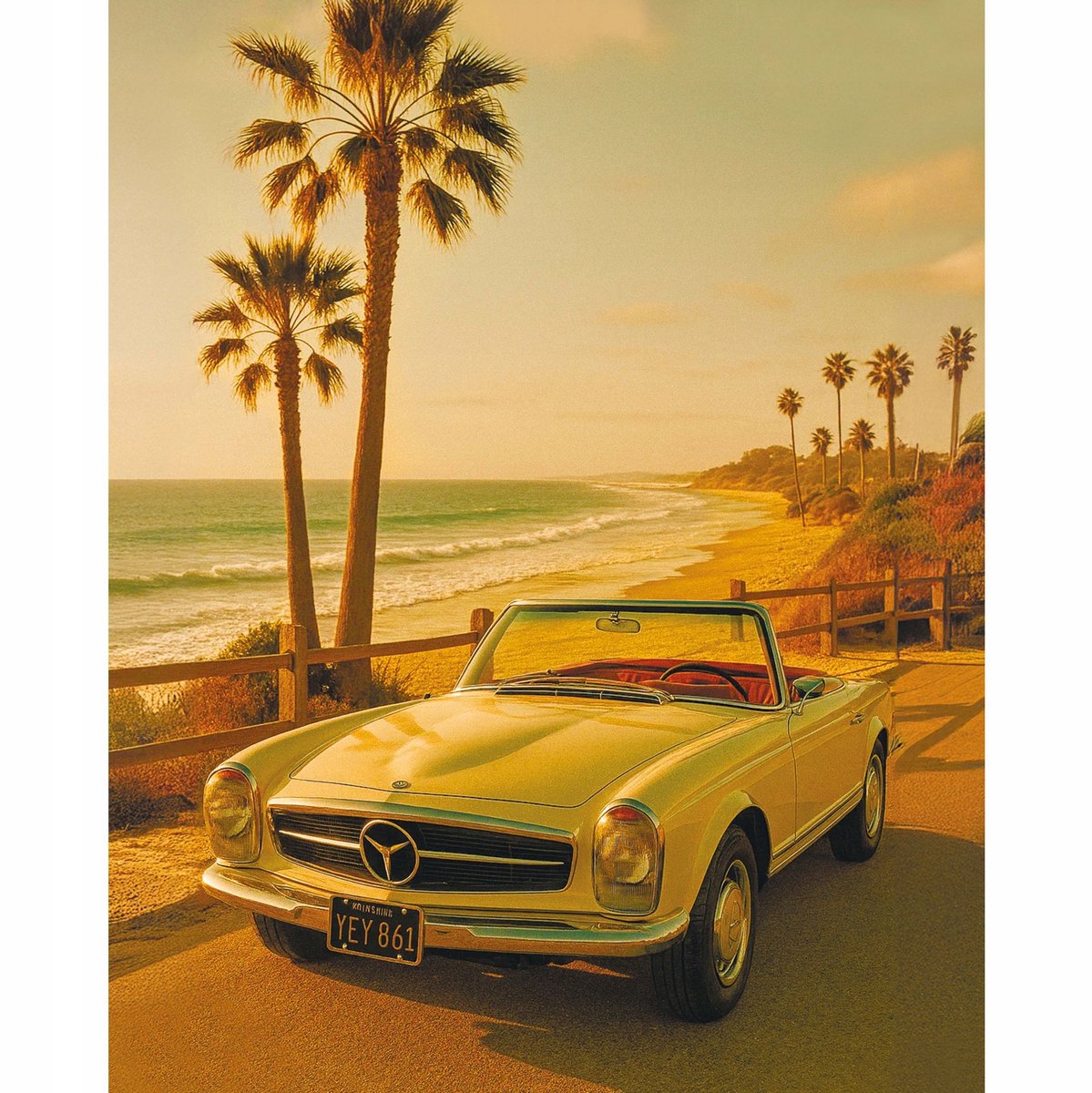 Diamond Painting Auto Strand 40x50cm - Compleet met Lijst