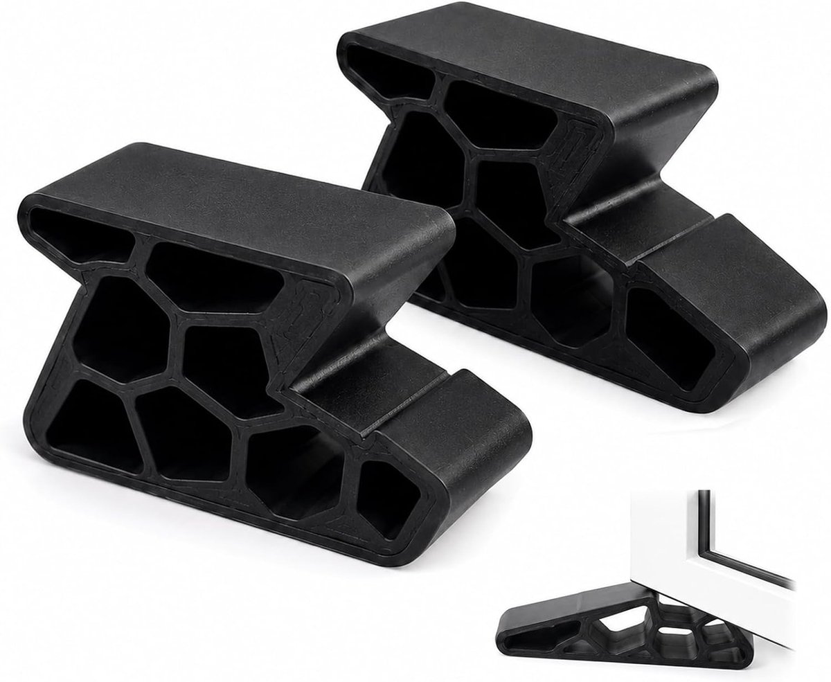 Home safety for parents with small children: 2 pack wedges for door and window (black + white), non-slip fit without - ShopVlot