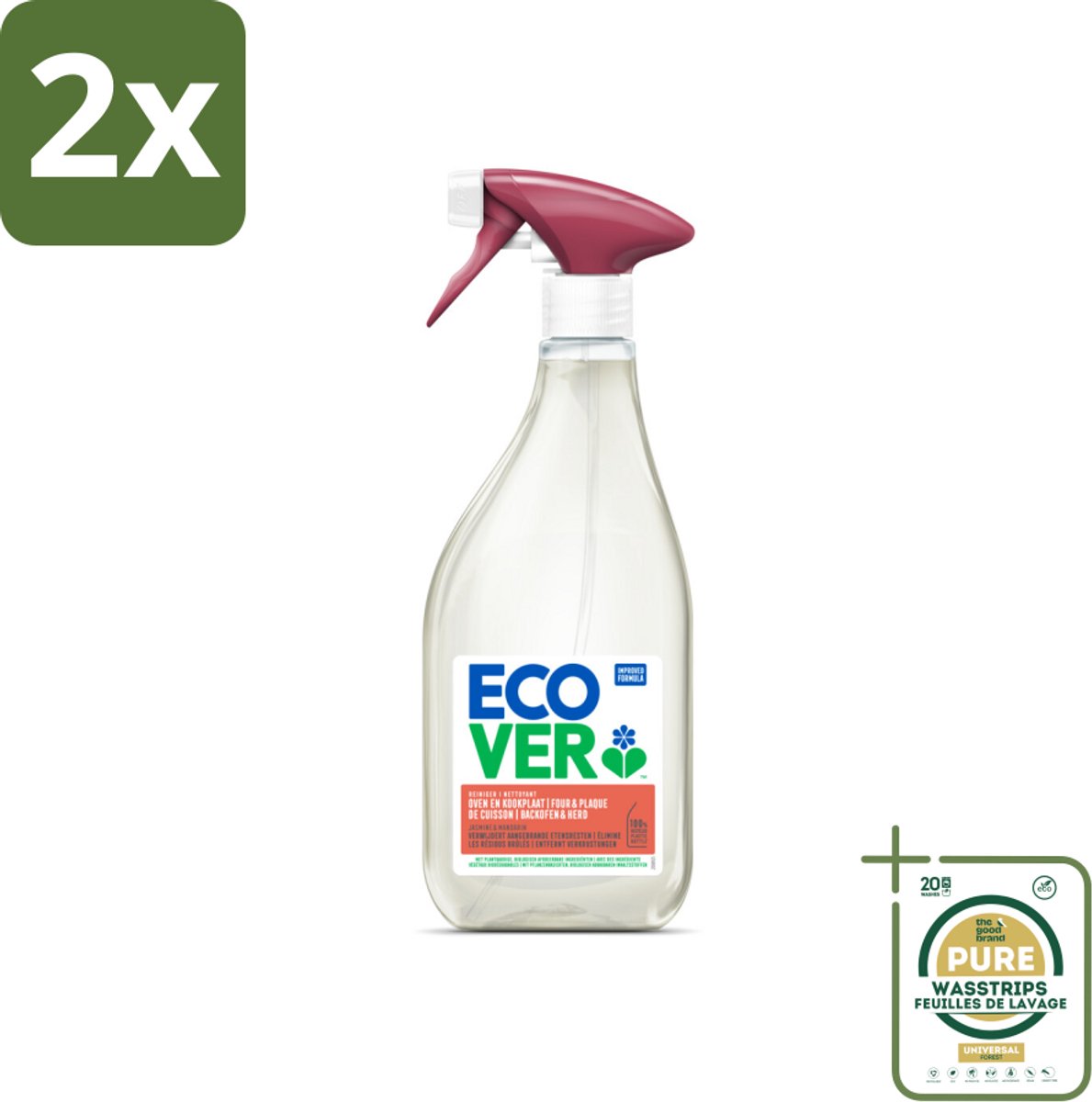 Ecover - Oven- & Kookplaatreiniger - Power Cleaner - 500 ml - Voordeelverpakking - 2 stuks - Plantaardige reiniger - Biologisch afbreekbaar