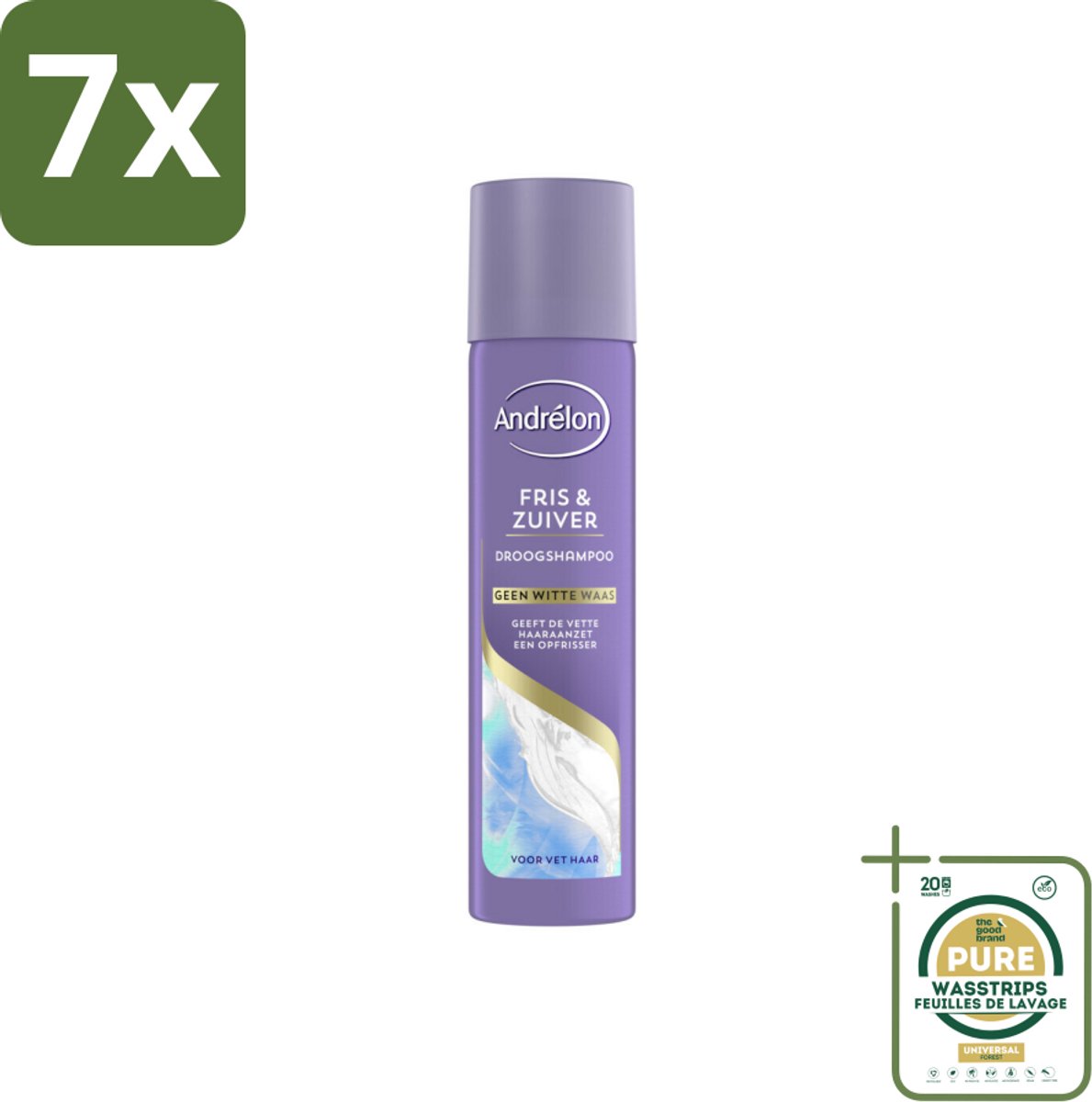 7 x Andrélon Special - Fris & Zuiver - Droogshampoo - 245 ml - Grootverpakking - Droogshampoo - Fris Haar - Vet Haar - Haarkleur - Haartype