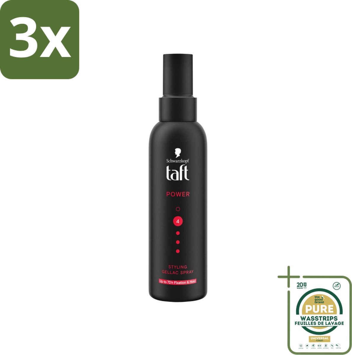 3 x Taft - Power 4 - Styling Gel Spray - 150 ml - Grootverpakking - Styling Gel Spray - Haar Styling - Hold Gel - Haar Fixatie - Haar Gel