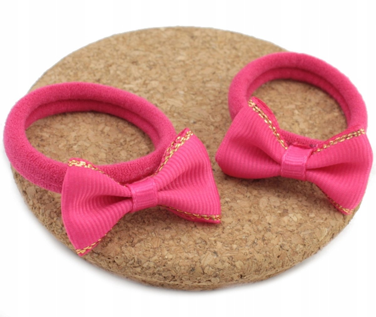 Fuchsia Haarbandjes met Gouden Rand - 2 Stuks voor Meisjes