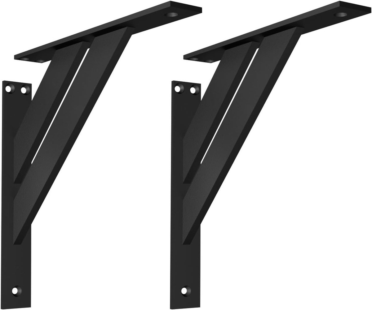 Plankhouder 240 mm - zwarte wandbeugel - duurzame muurbeugel - ideaal voor unieke planken - ShopVlot