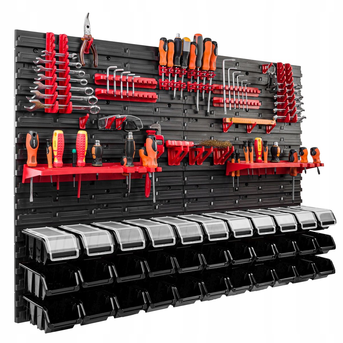 Werkplaatsbord Gereedschap 115x78 cm met 33 Bakjes & Ophanghaken