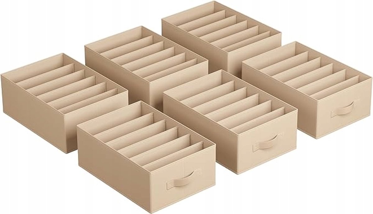 Set van 6 opvouwbare kledingorganizers voor lades en kasten