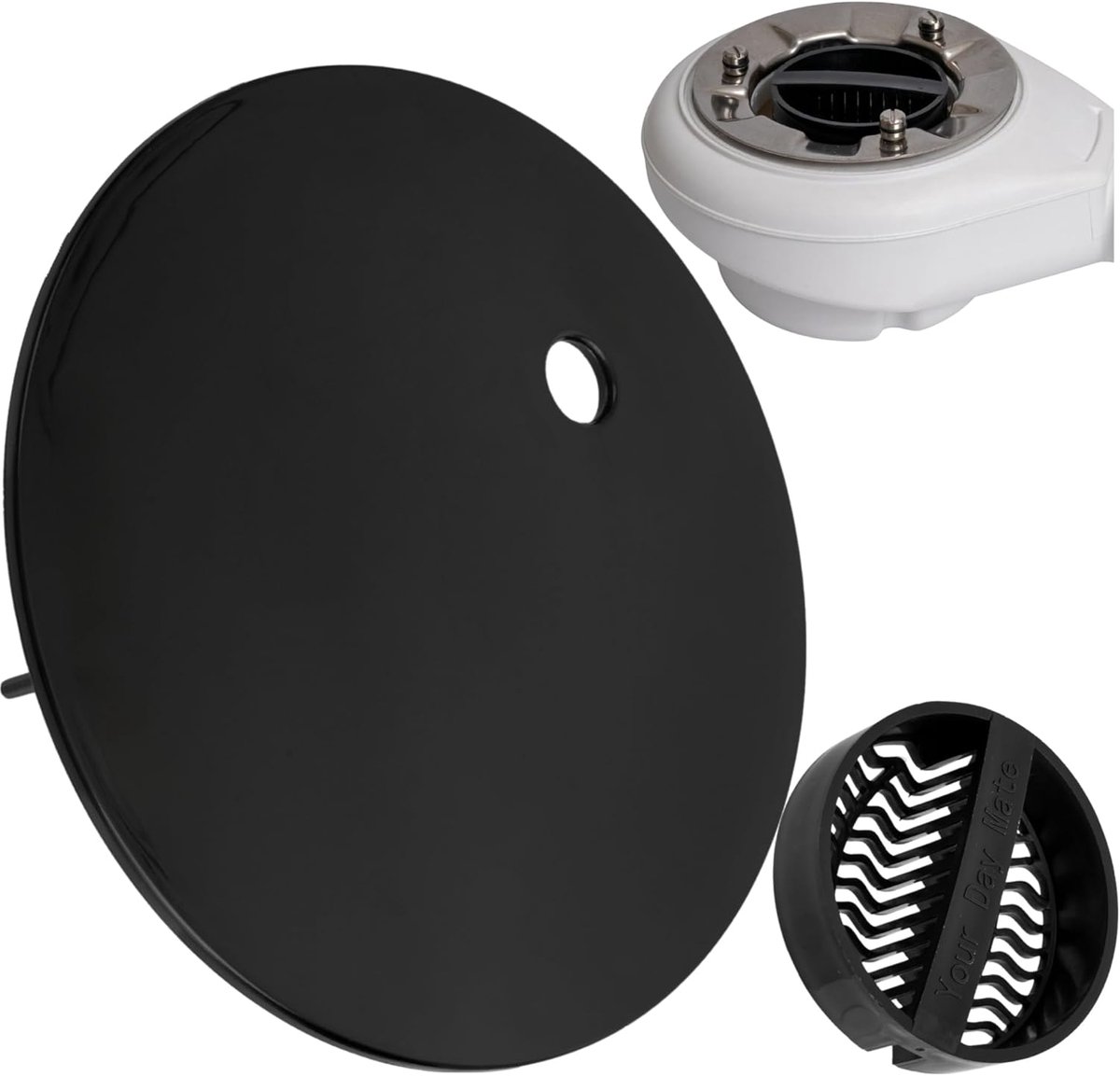 Doucheafvoer Deksel 115 mm - Zwart ABS met Haarfilter - Geschikt voor Viega Tempoplex - ShopVlot