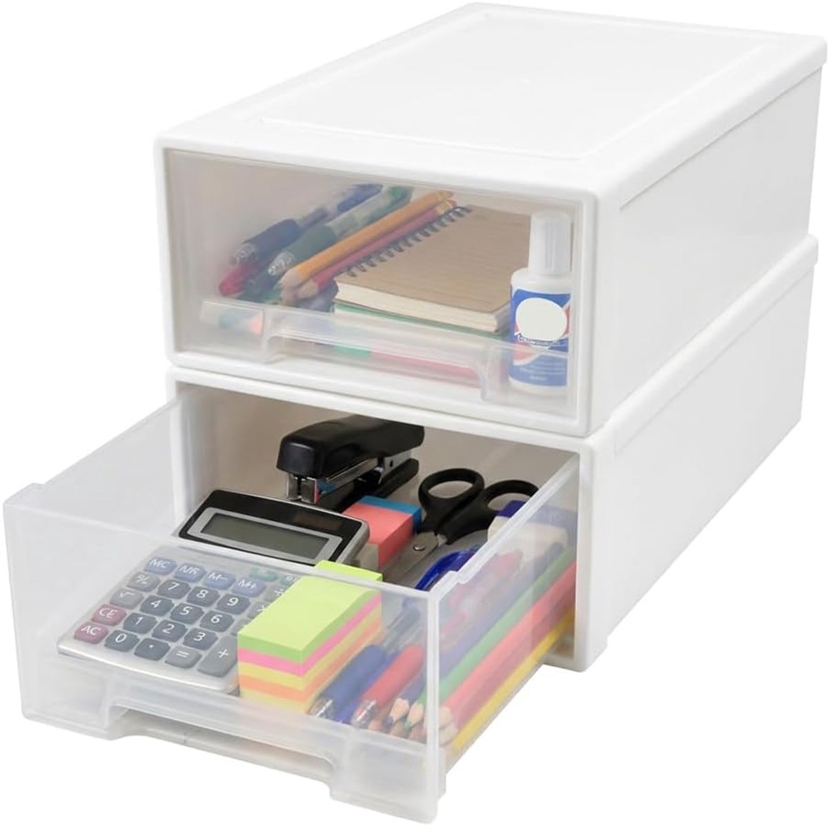 2 translucent, white drawer boxes - ShopVlot