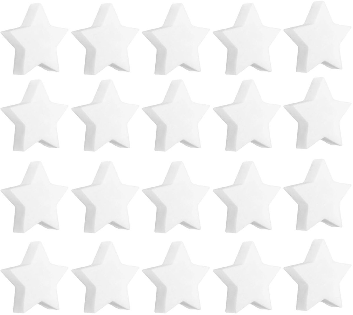 20 stuks Olie-absorberende spons – Stervormige zwembadspons – Reinigingsspons – Verwijdert olievlekken – Geschikt voor zwembaden, keukens, vijvers en aquariumonderhoud – Wit