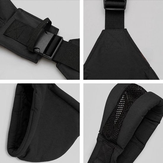 LUVION® Baby Sling FLORENCE Midnight Black - Heupdraagzak Baby - Ergonomische Hip Carrier - Draagzak - Tot 16 kg - Zwart van Luvion — afbeelding 2