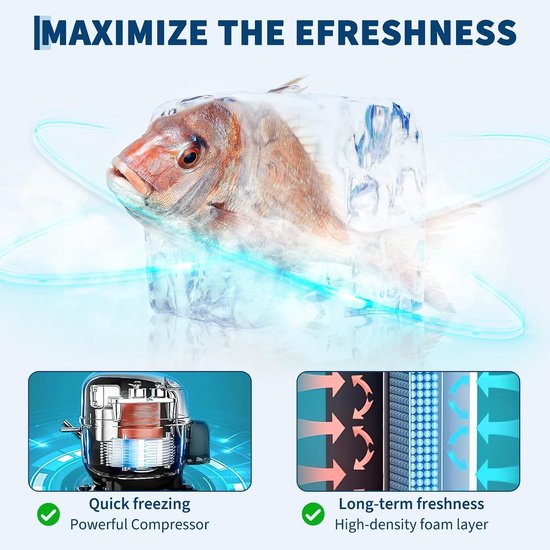Minikoelkast met Vriesvak 45 Liter - Compacte Koelkast voor Slaapkamer, Studentenkamer en Kantoor - Regelbare Thermostaat - Uitneembare Glazen Legplank - Fluisterstil & Energiezuinig (Energieklasse E) van HOERFURIY — afbeelding 3