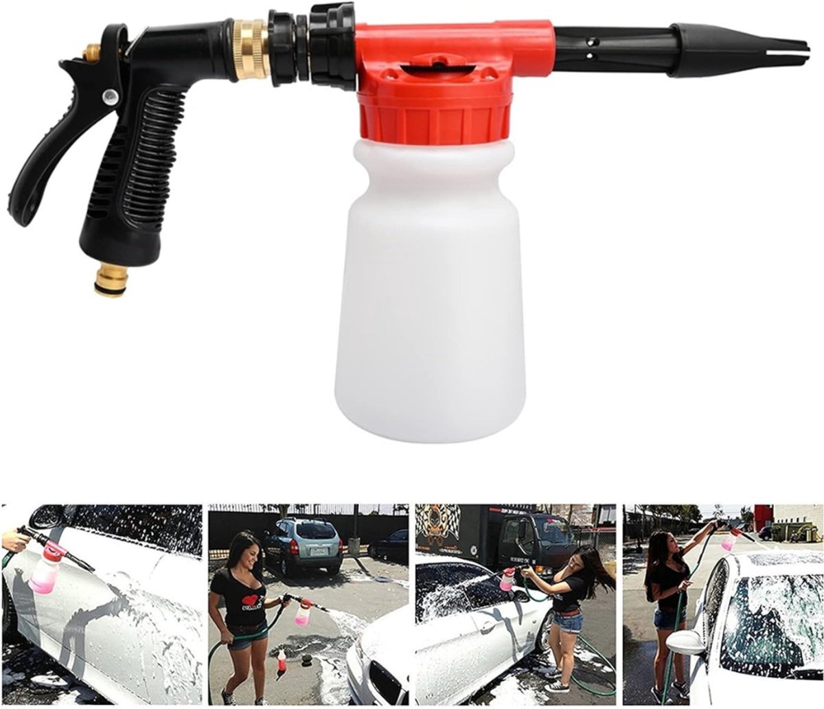 QUOVO® Schuimsproeier - Schuimpistool - Schuimpistool Voor Auto - Snow Foam - Foam Sprayer - Foam Cannon - Foam gun - Foam Gun Auto - Wit - 45cm x 11cm x 21cm
