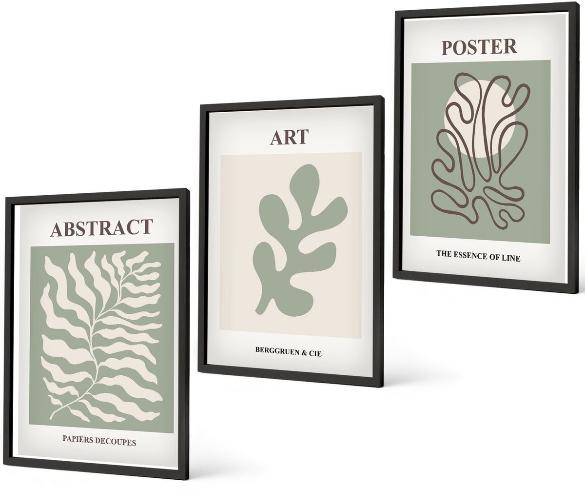 Coloray 3-Delige Schilderij Set - Posters Met Bloemenpatronen Van Henri Matisse - 40 x 60 cm - Stijlvolle Wanddecoratie - Interieur - Stijlvolle Muurdecoratie