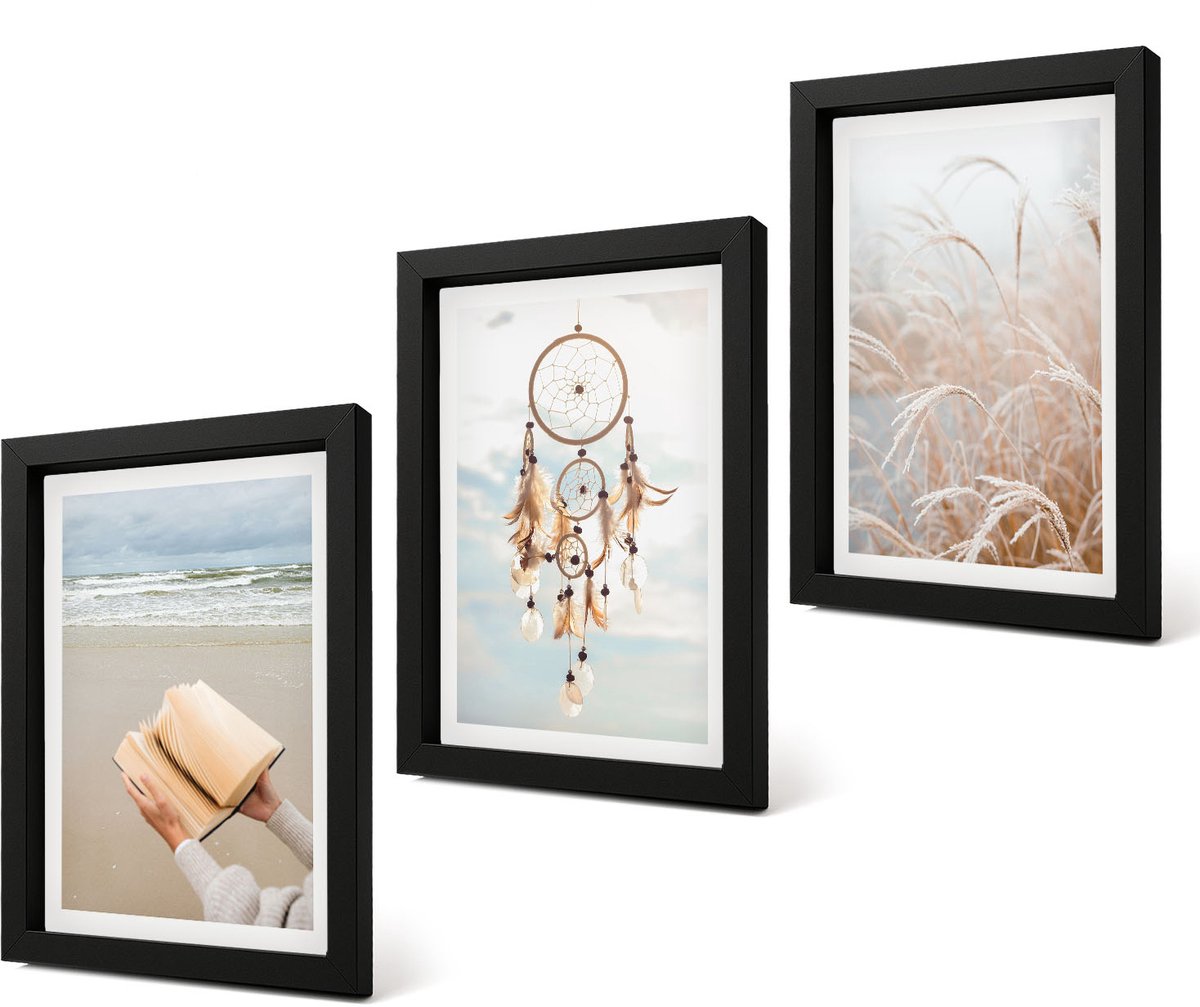 Coloray 4-Delige Schilderij Set - Rustige landschappen, delicate zomeruitzichten, boho-stijl - 20 x 30 cm - Muurdecoratie - Wanddecoratie - Slaapkamer