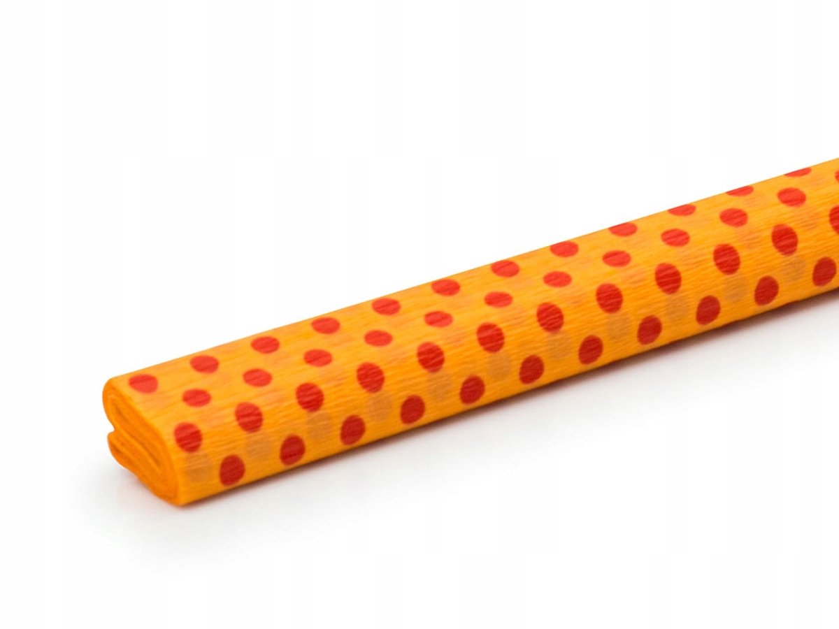 Gekreukeld Crêpe Papier Oranje met Stippen 50x200cm