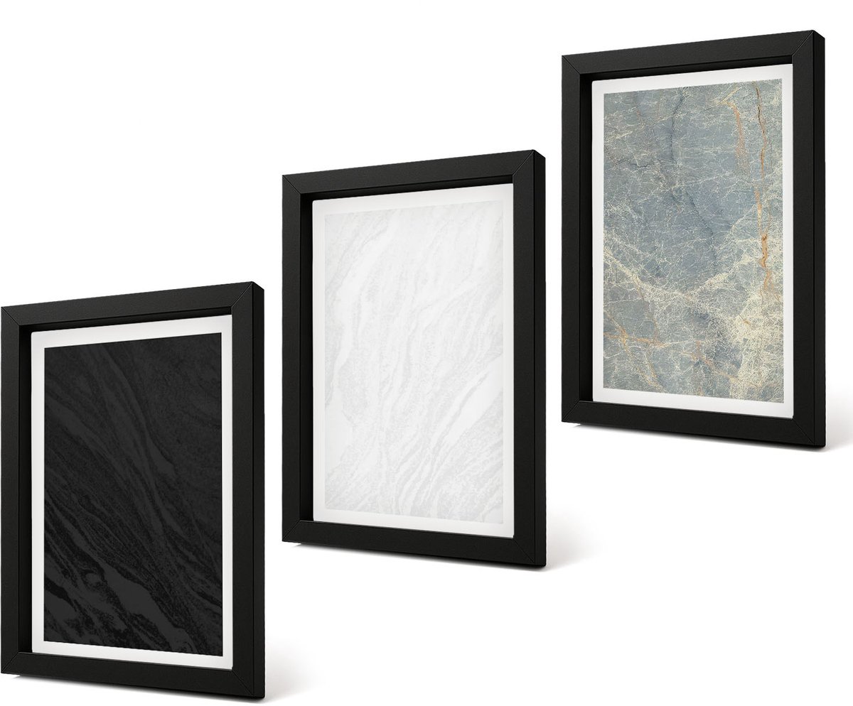 Coloray 4-Delige Schilderij Set - Diverse kleuren elegante stenen constructies - 20 x 30 cm - Wanddecoratie - Muurdecoratie - Woonkamer - Woonkamer Decoratie