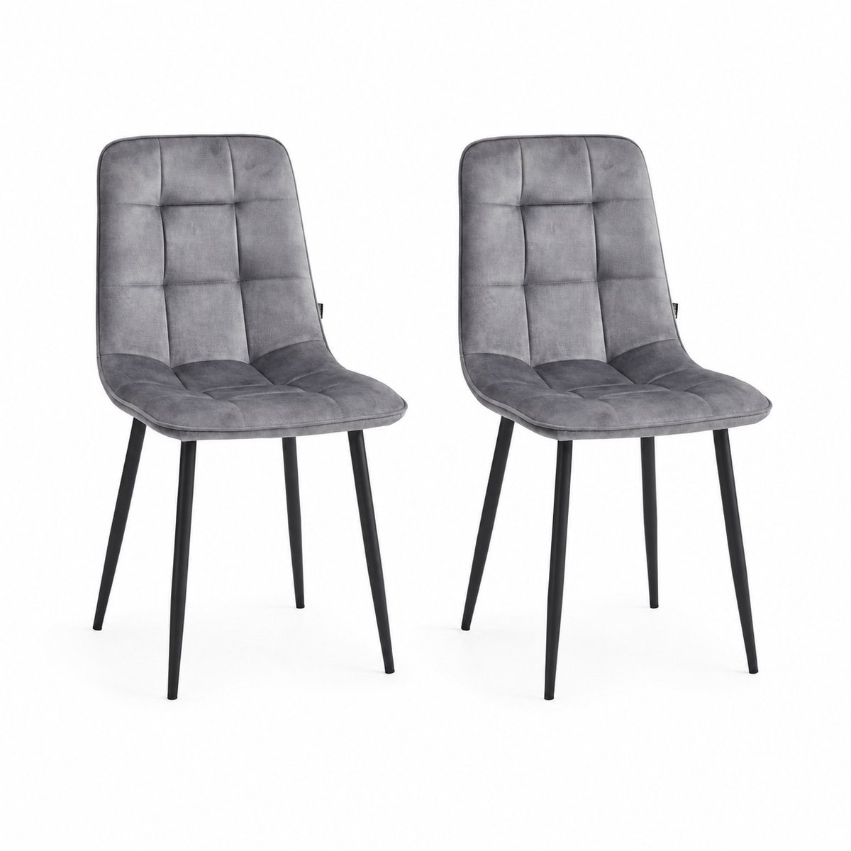 Colenis - Ela Eetkamerstoel - Set Van 2 - Lichtgrijs - Adoré Velvet - Design