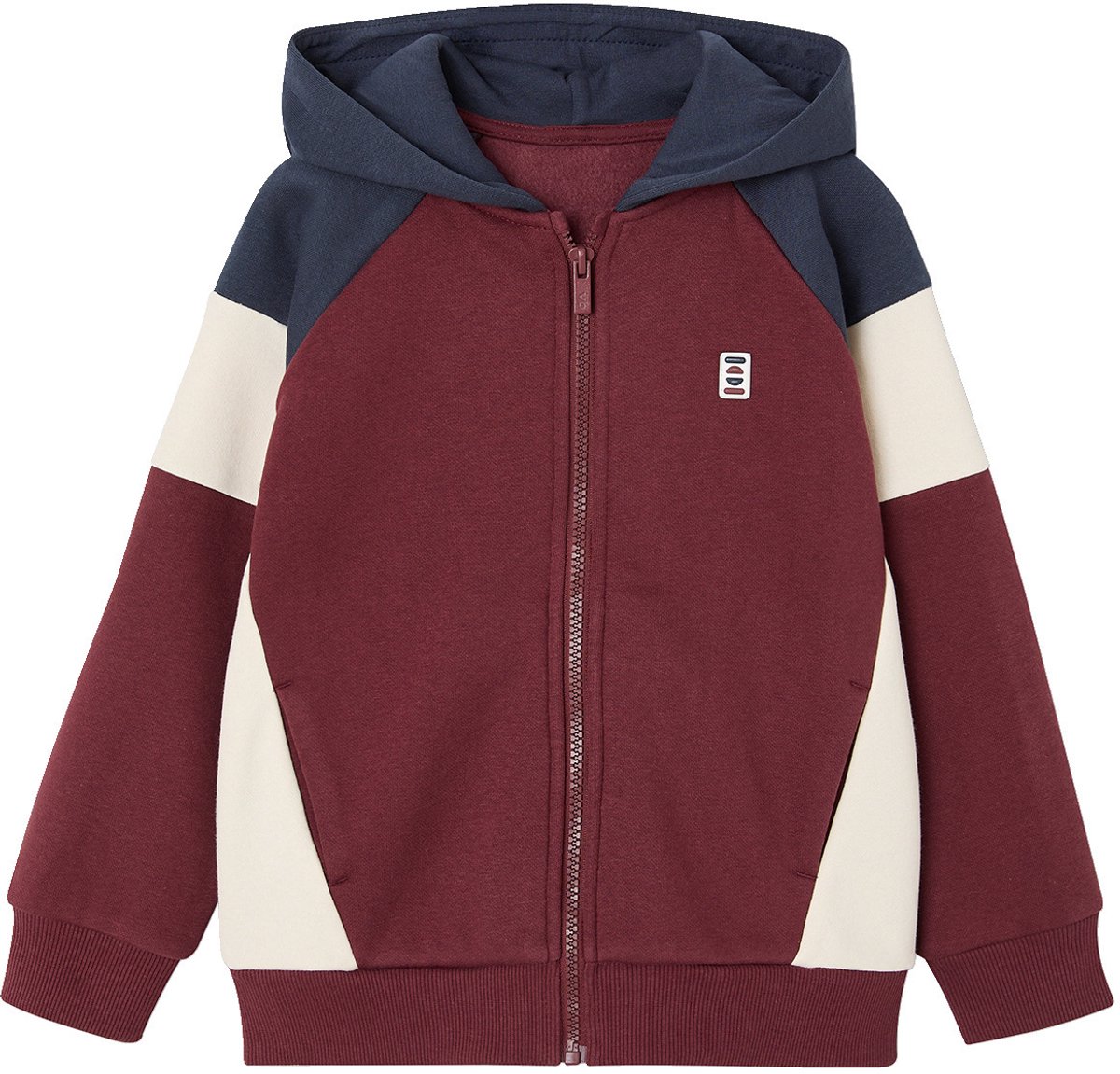 Vertbaudet Sweater met rits jongen met capuchon coloblock