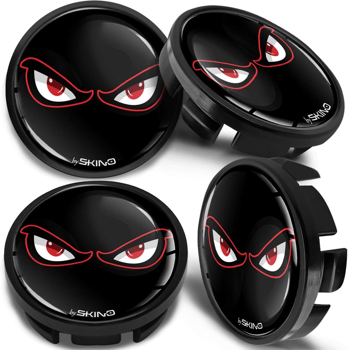 4 x 65 mm Wheel Hub Caps Rim Caps Hub Cap, Compatible with VW 3B7 601 171 / 6U7 601 171 Hubcaps, Rim Cover Eyes Black - ShopVlot