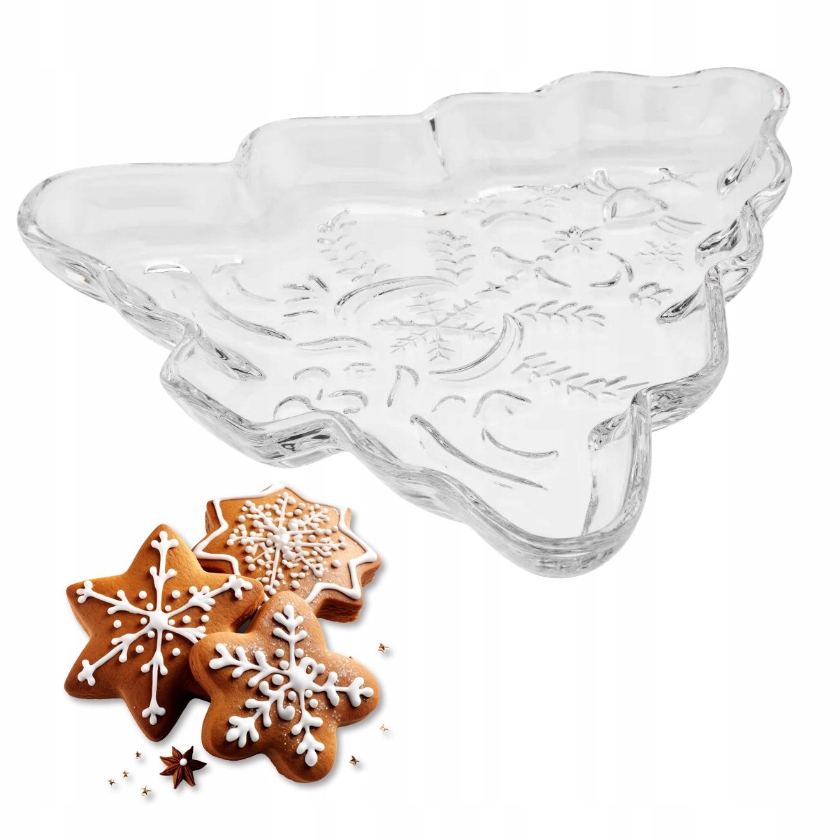 Altom Design Glazen Kerstboom serveerschaal 22 cm
