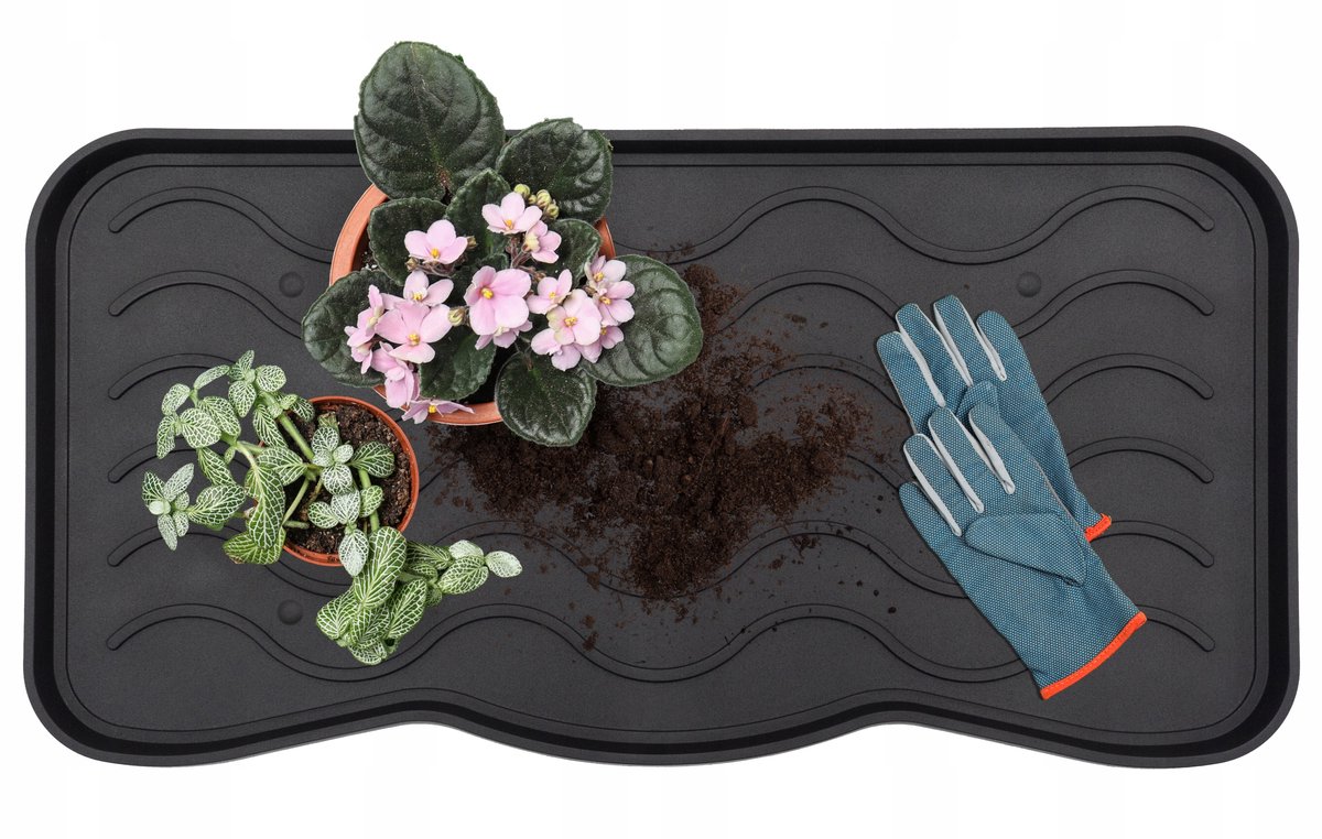 Schoenenbak met opstaande rand - 38x75 cm - Zwart