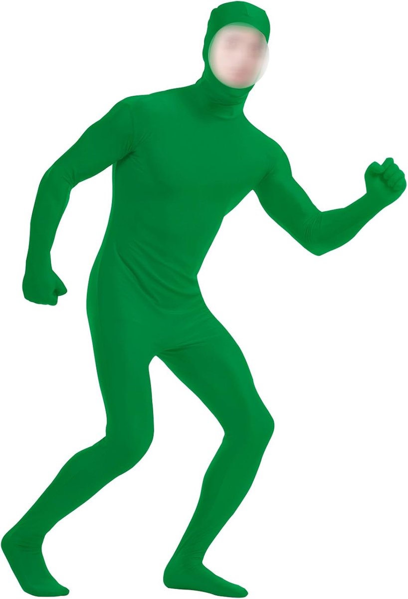 Bodysuit jongens groen - spandex - open gezicht - ideaal voor verkleedpartijen - ShopVlot
