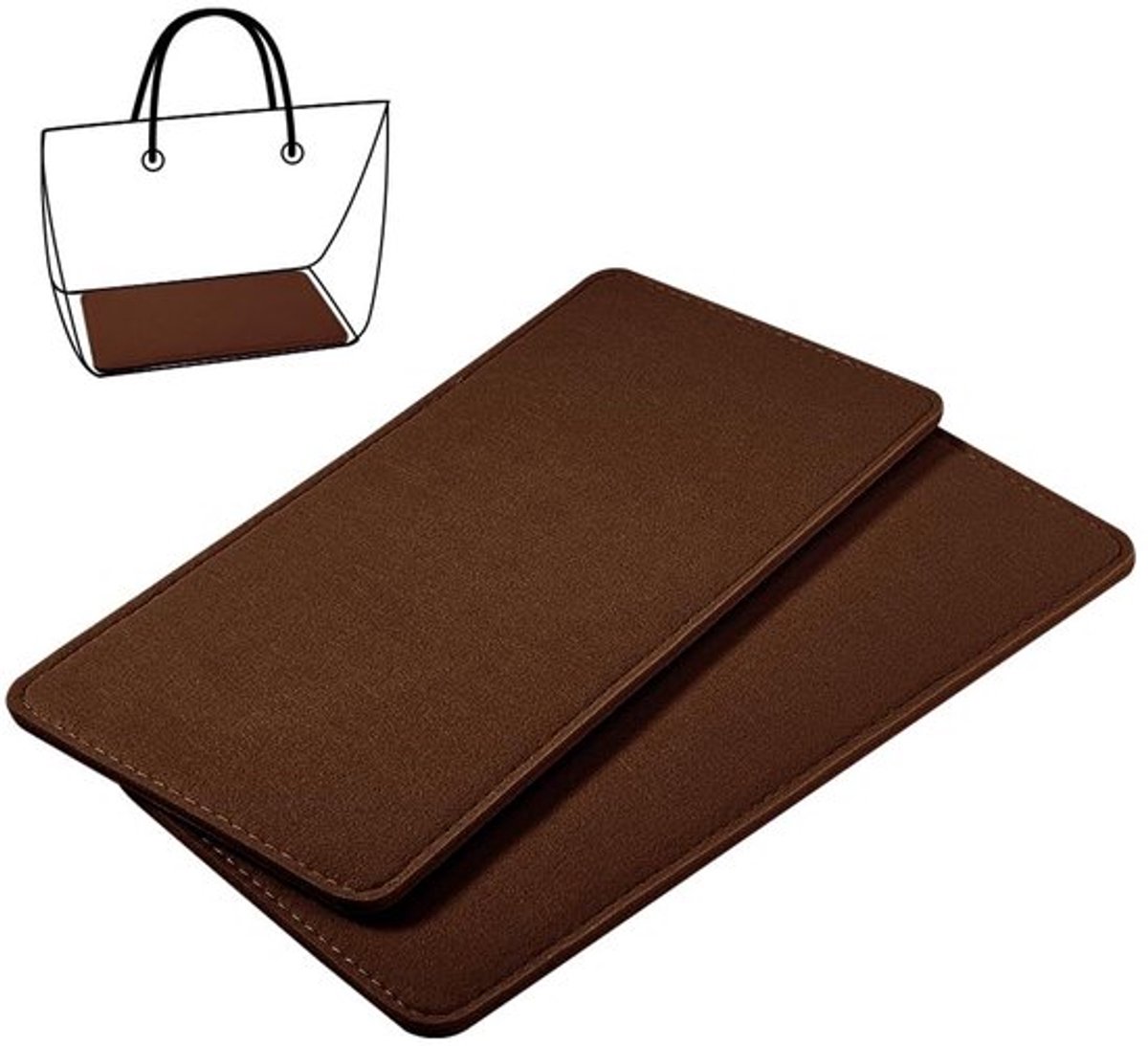 Handtas Basisvormer - 2 Stuks Vilt - Rechthoekig - 34x16,5cm - Ondersteuning voor Tote Tas - Dikke Stabilizer - Tasvormer