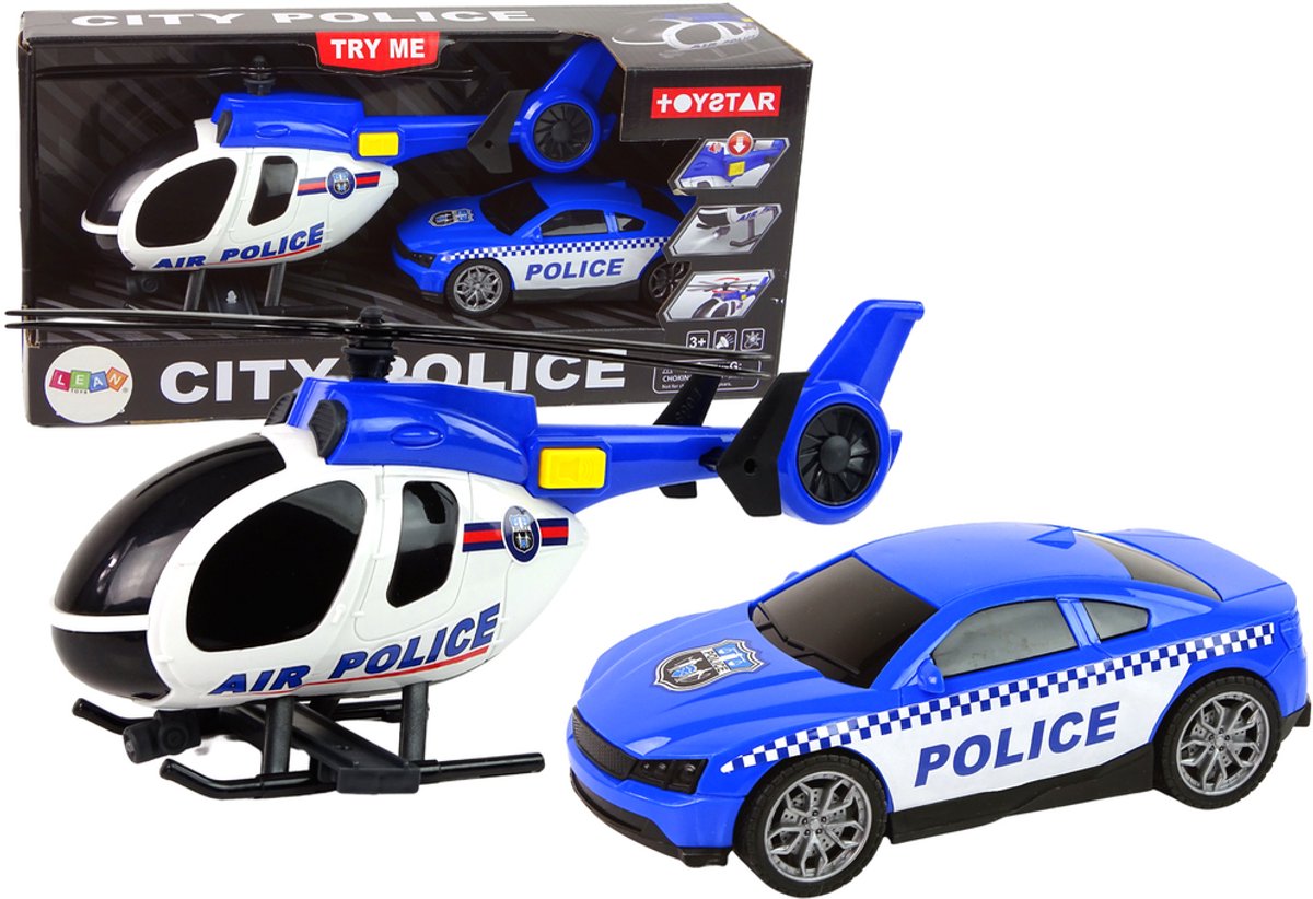 Helikopter Auto Politie Voertuig Set Geluid