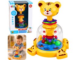 Interactieve Tiger Cat-tol met draaiende ballen voor baby's