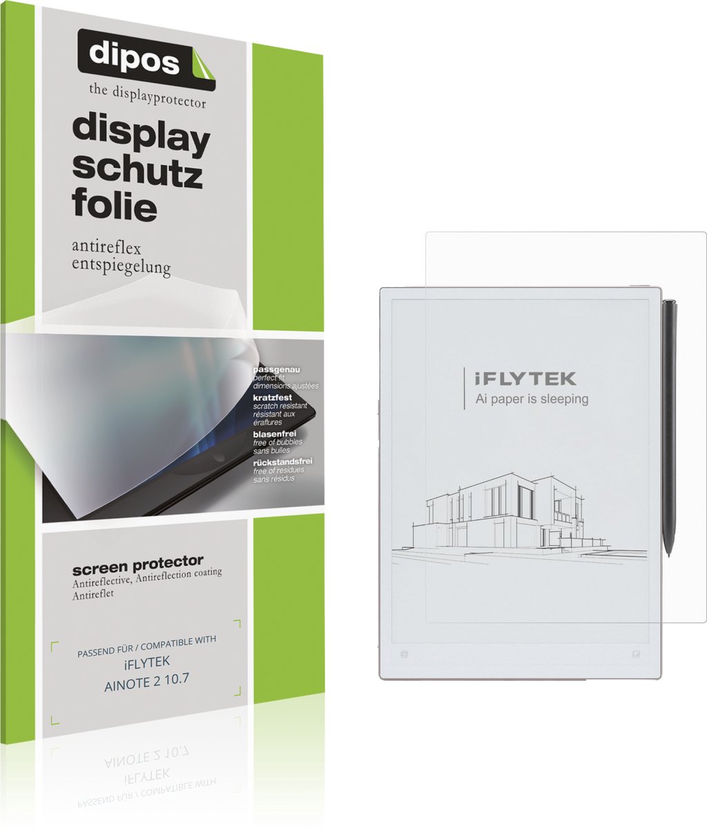 dipos – 2x Matte Beschermfolie geschikt voor iFLYTEK AINOTE 2 10.7 | Krasbestendige & antireflecterende Screenprotector Ultra-Thin
