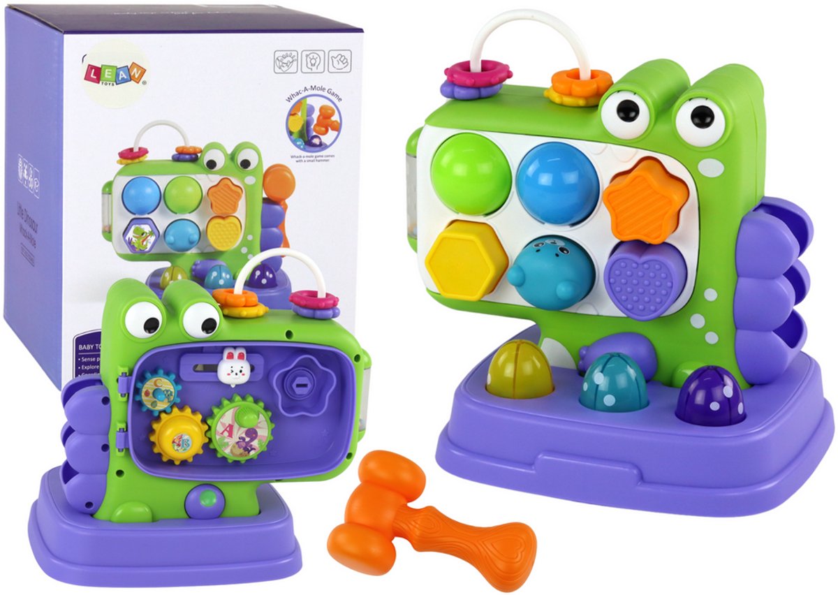 Dinosaurus educatief paneel Whack-a-mole sorteerspel voor kinderen Paars