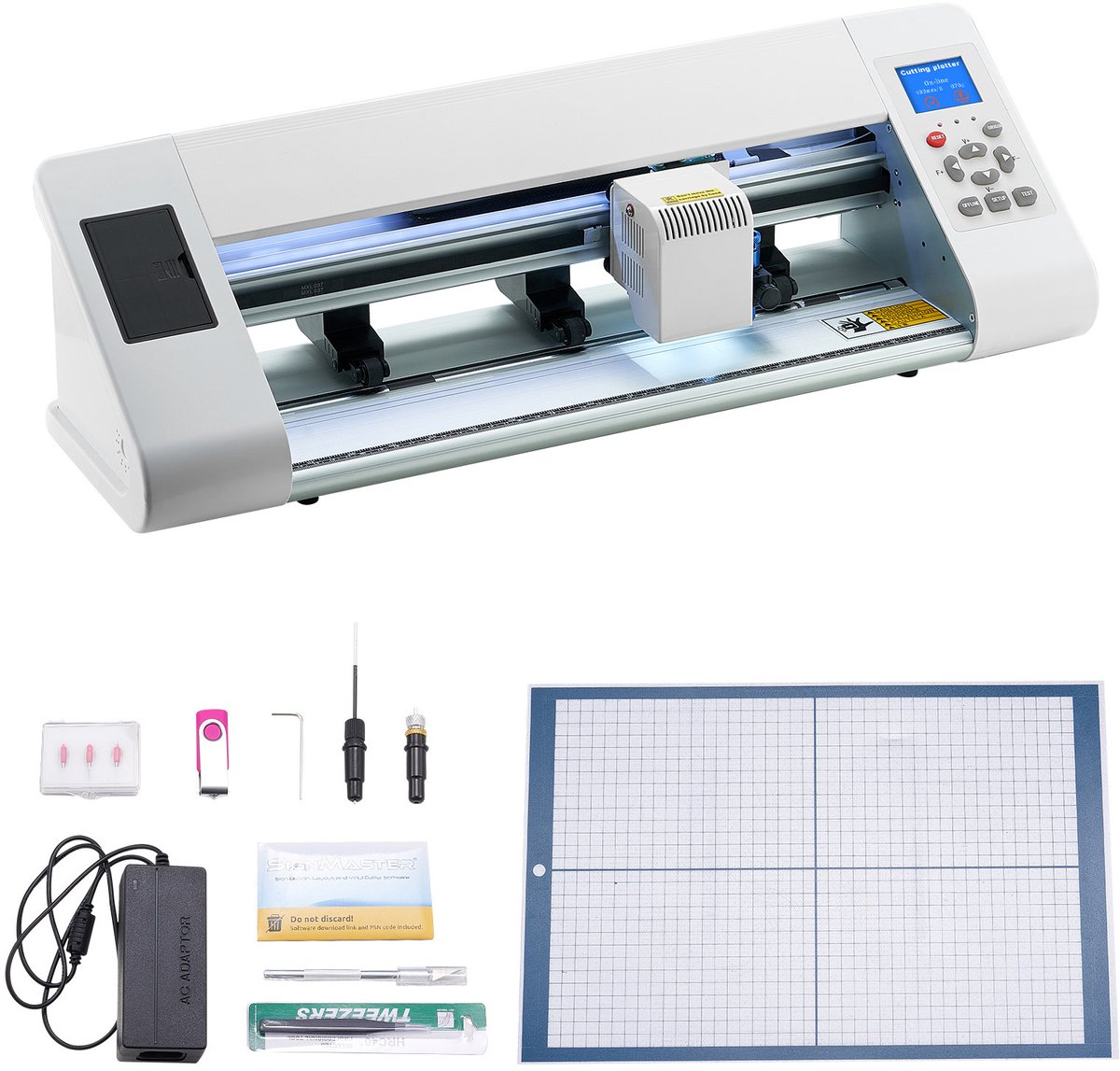 Vinylsnijder (Snijbreedte 33 cm) met Automatische Randherkenning, inclusief Ontwerpsoftware en Materialen, compatibel met Svg/Eps/Plt, Ideaal voor Creatieve Projecten zoals Kaarten en Stickers